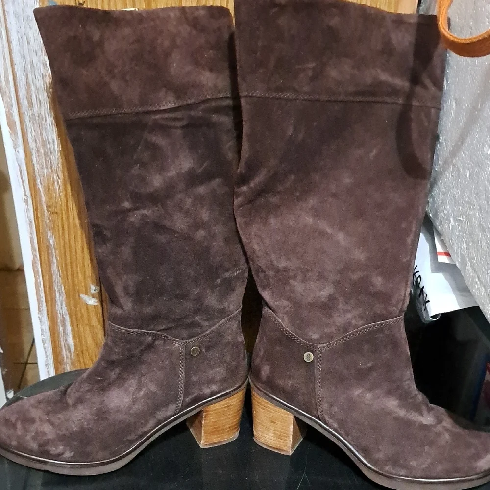 Hush Puppies Brown Suede Over the Knee Boots,.